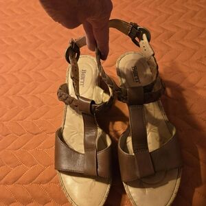 Born Brown Leather Minimalist Sandals